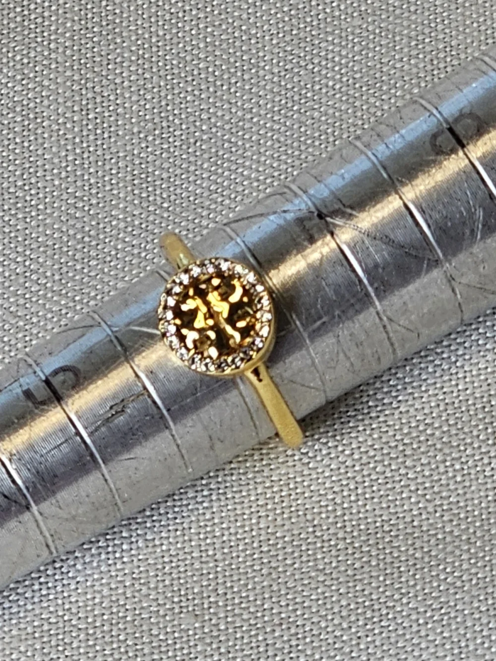 Tory Burch Miller Pavé Ring, gold-plated Size 6 New Without Tags